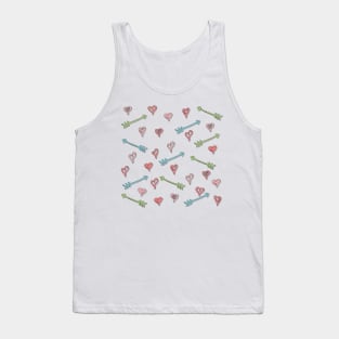 Hearts and Arrows Pattern Tank Top